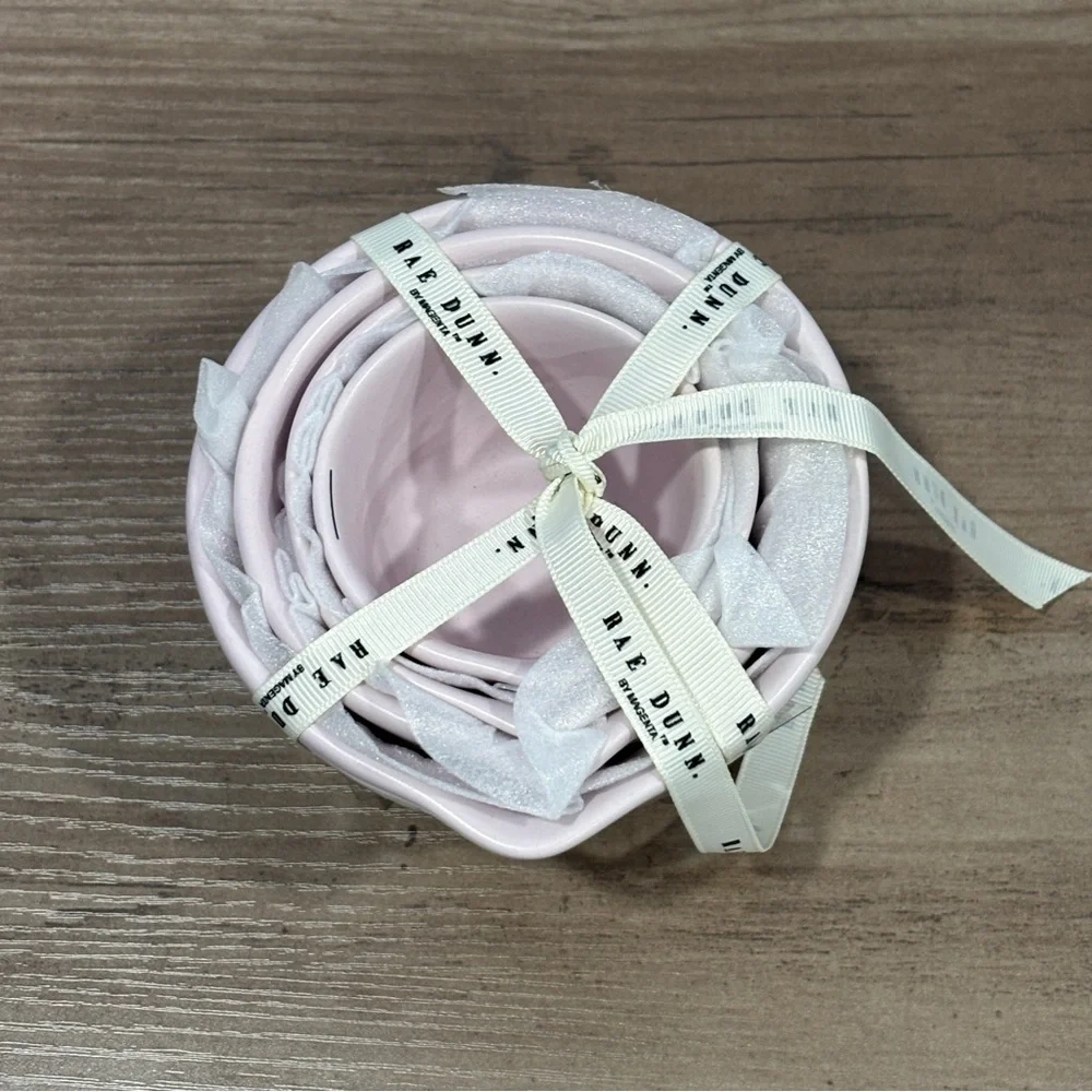 Rae‎ Dunn Pink Ceramic Stackable Measuring Cups NEW